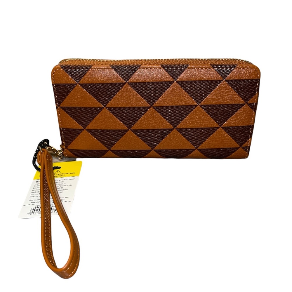 GEOMETRIC BOUTIQUE FULL ZIP WRISTLET WALLET